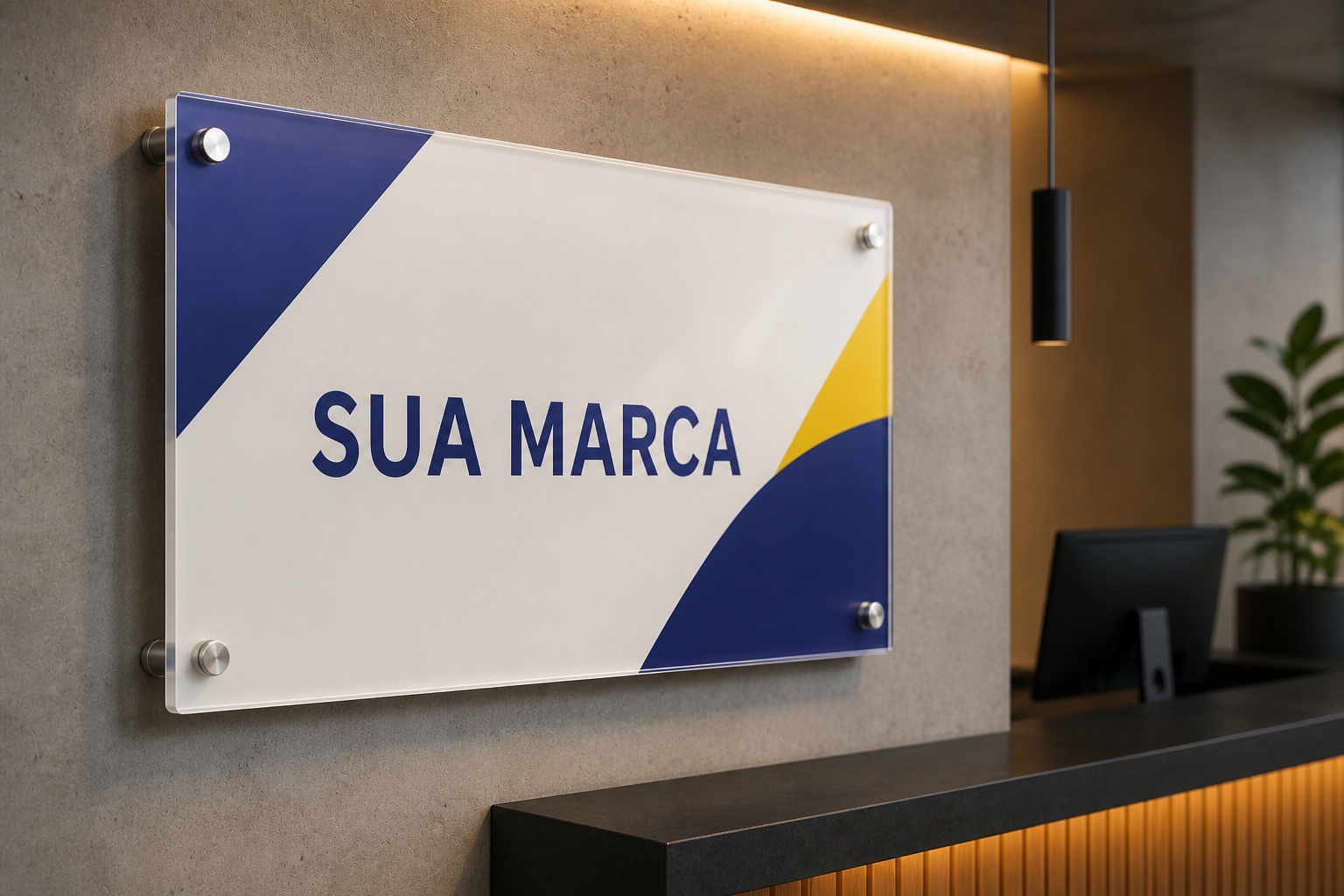 Placas personalizadas com sua marca